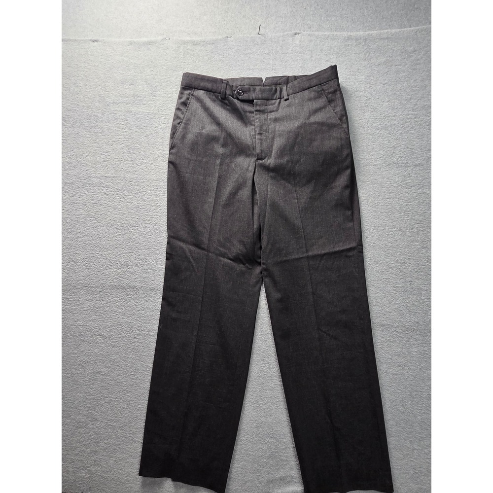 Armani Collezioni Mens Wool Dress Pants 34 Gray Flat Front‎ Italian Tailored